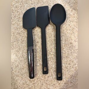 Food Network Black Silicone Kitchen Utensil Set - Spatula, Turner, Spoon